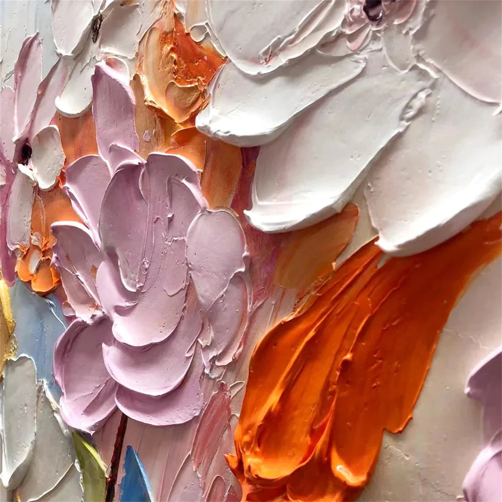 Flower & Tree Textured Abstract Wall Art #SF023