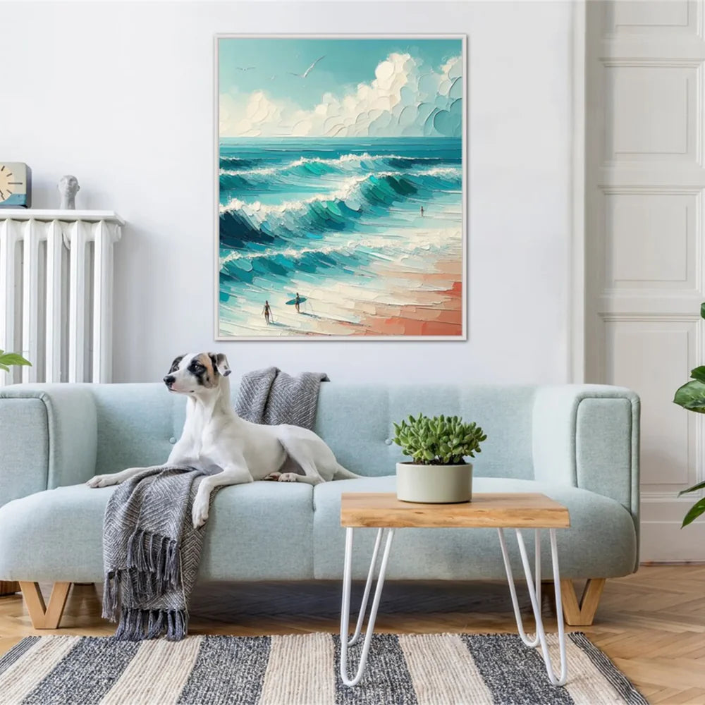 Surfing Sport Art Textured Canvas #PT033