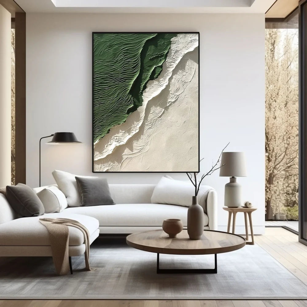Green Minimalist Textured Wall Art #MT106