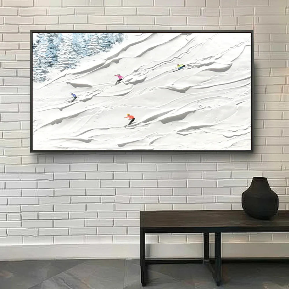 Skiing Sport Art Textured Canvas #PT001