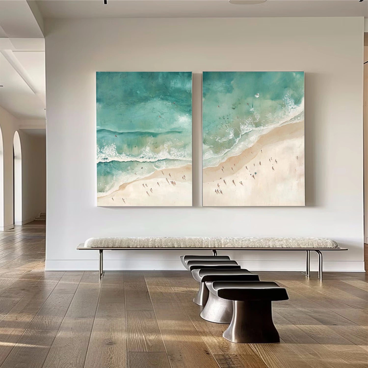 Swimming Sport Art Textured Canvas Set of 2 #PT043