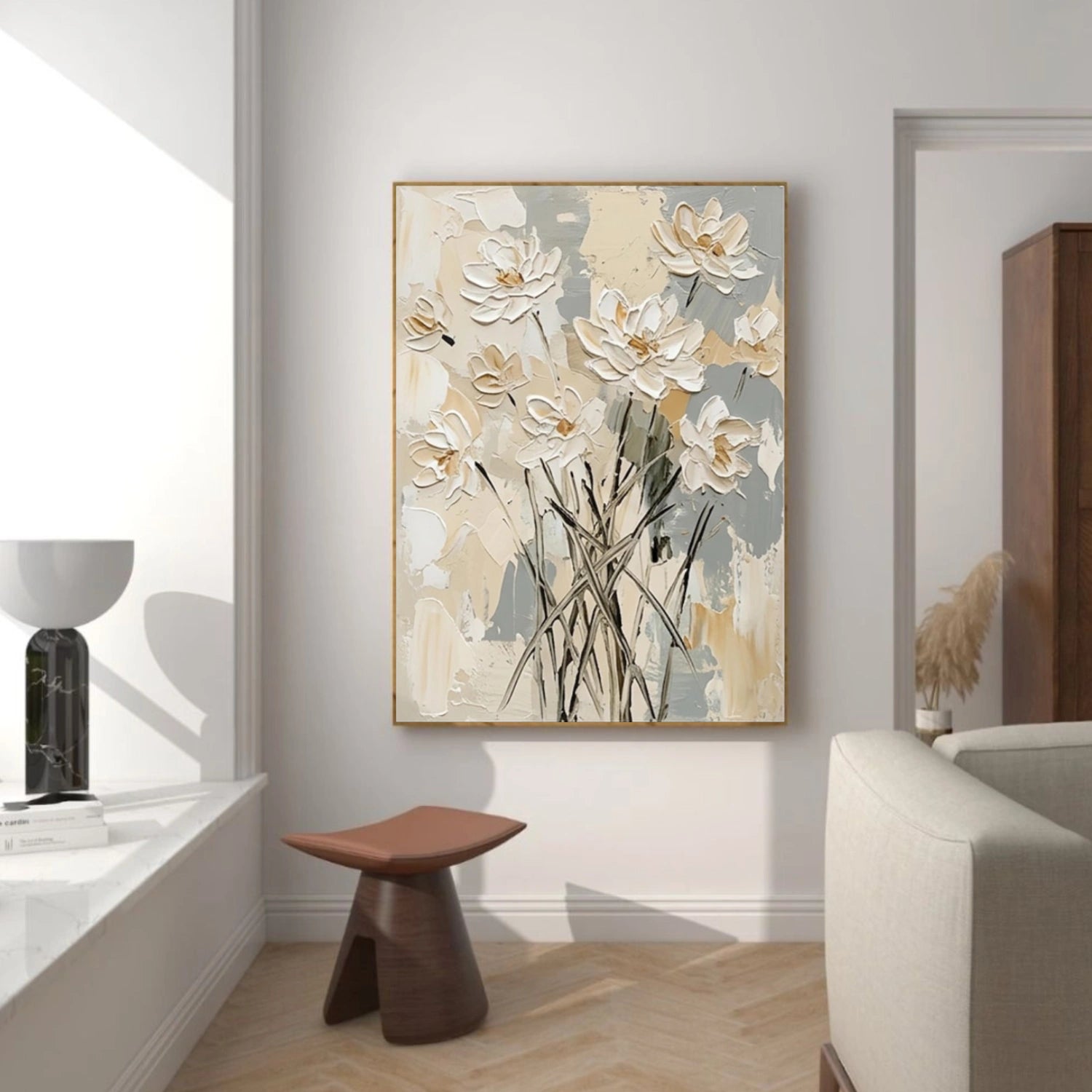 Flower & Tree Textured Abstract Wall Art #SF057