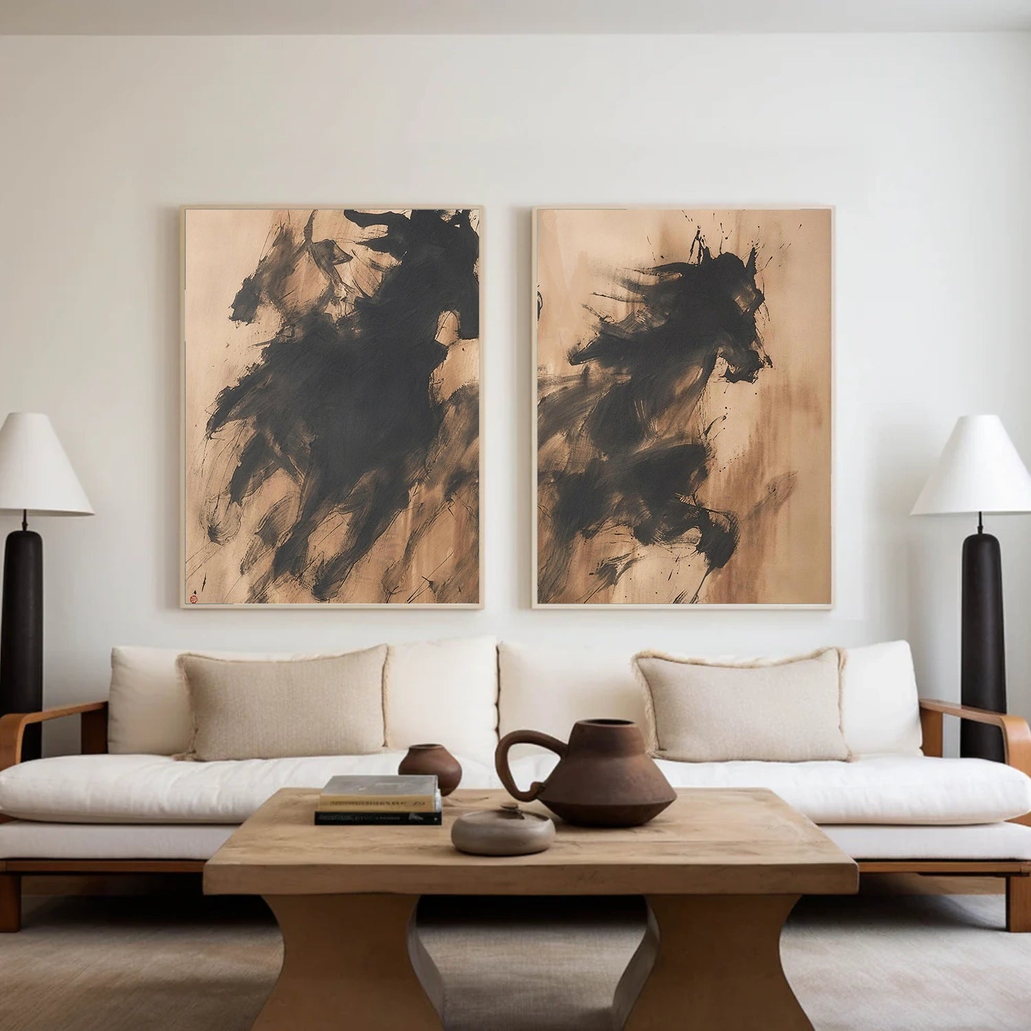 Abstract Horse Animal Wall Art Set of 2 #DL047