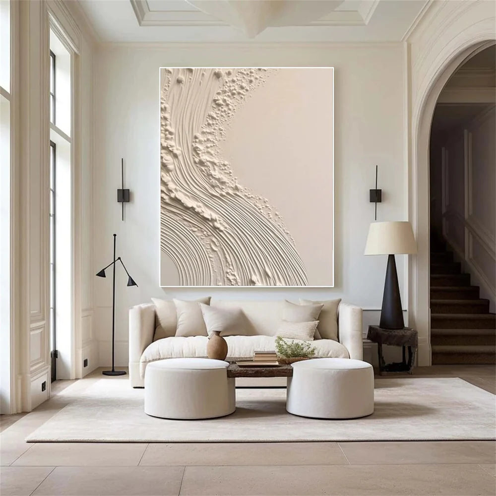 Beige and Brown Abstract Texture Wall Art #AT049