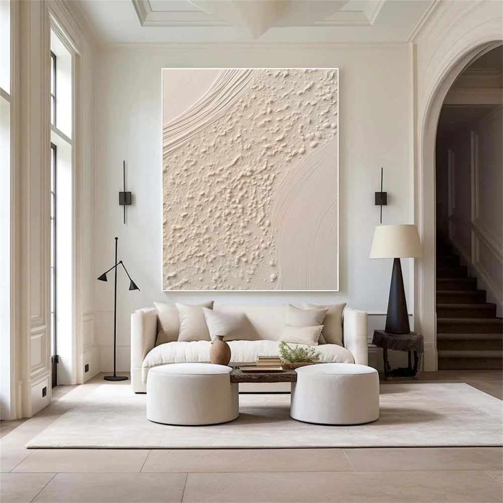 Beige and Brown Abstract Texture Wall Art #AT077