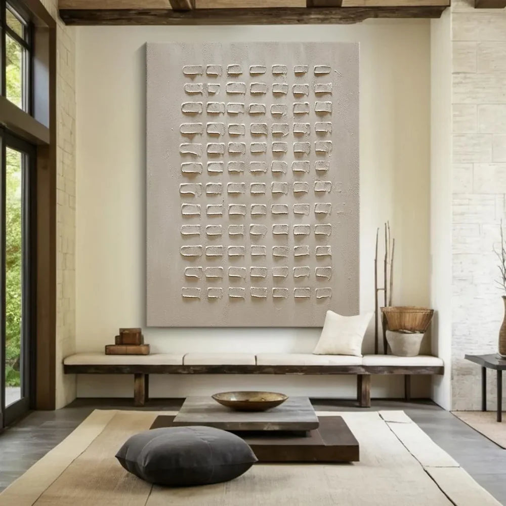 Beige and Brown Abstract Texture Wall Art #AT085