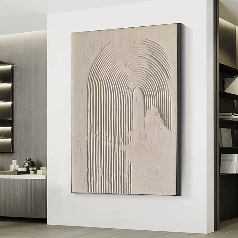 Beige and Brown Abstract Texture Wall Art #AT042
