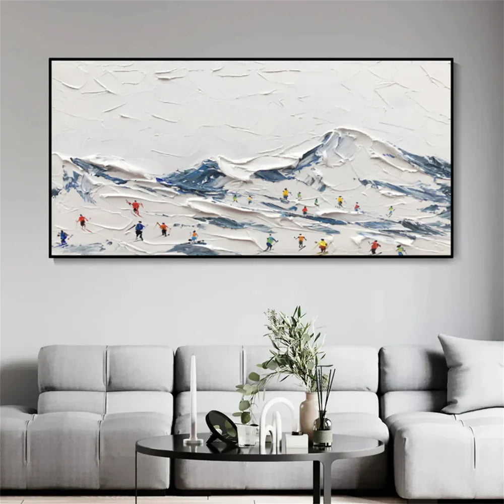 Skiing Sport Art Textured Canvas #PT009