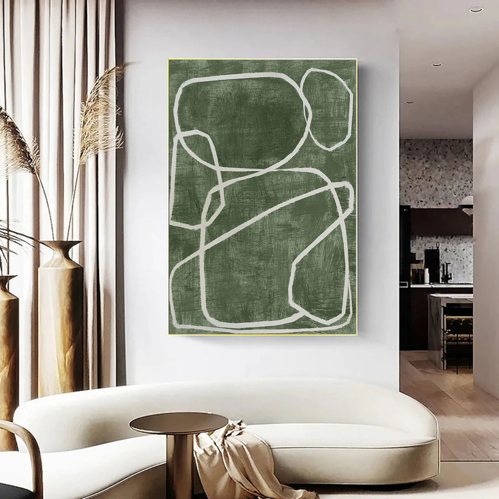 Green Abstract Wall Art #AT070