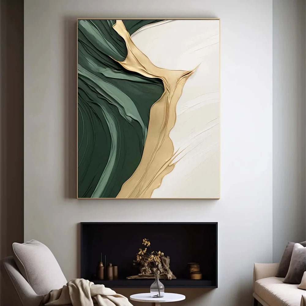 Green Abstract Textured Wall Art #AT029