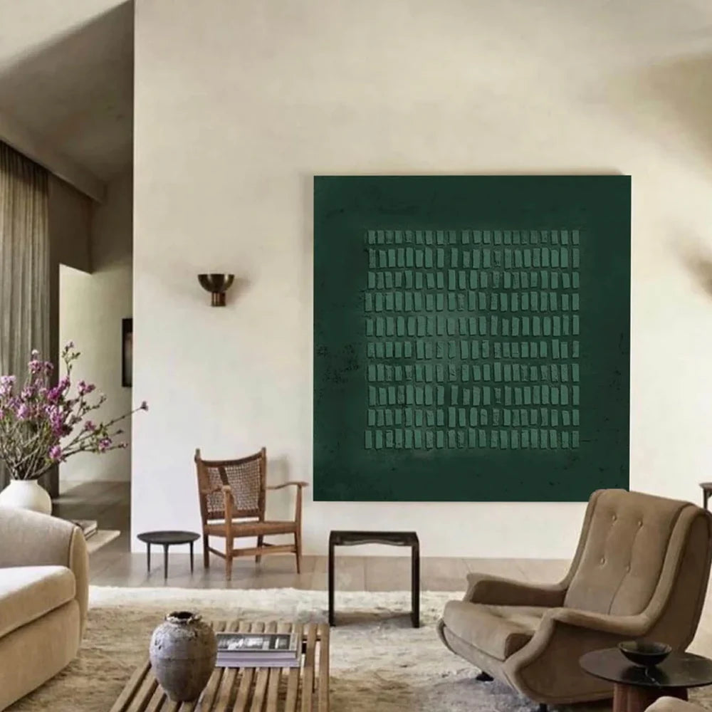 Green Minimalist Textured Wall Art #MT021