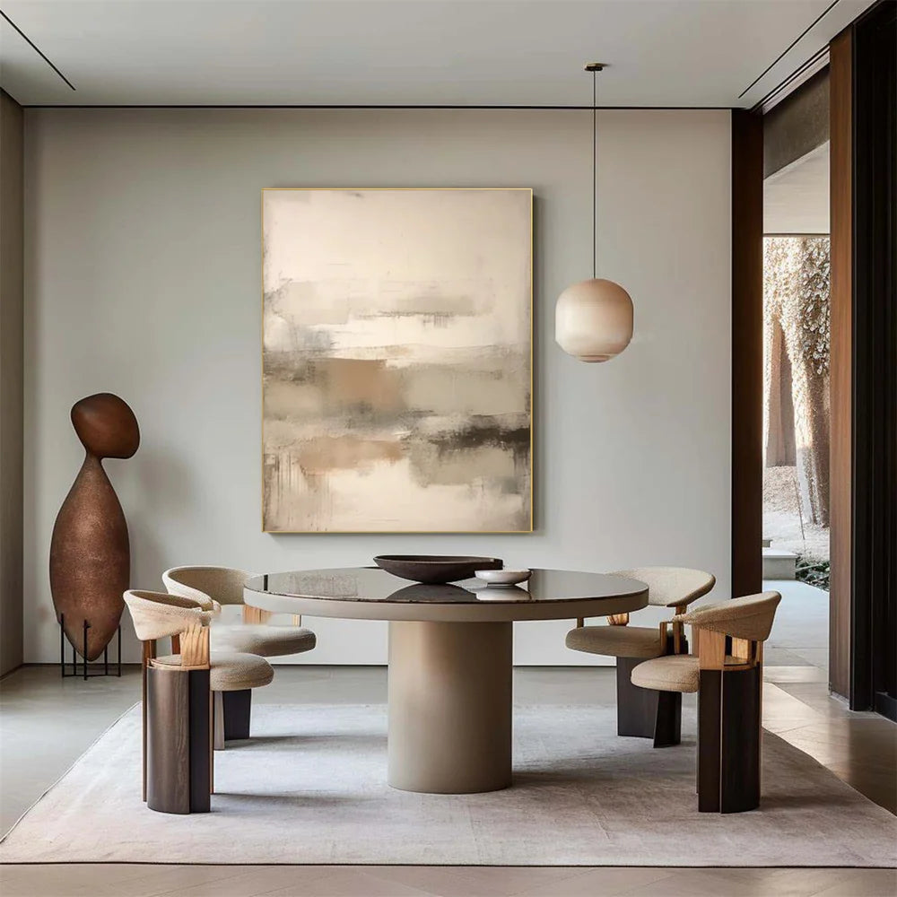 Beige and Brown Abstract Wall Art #AT109