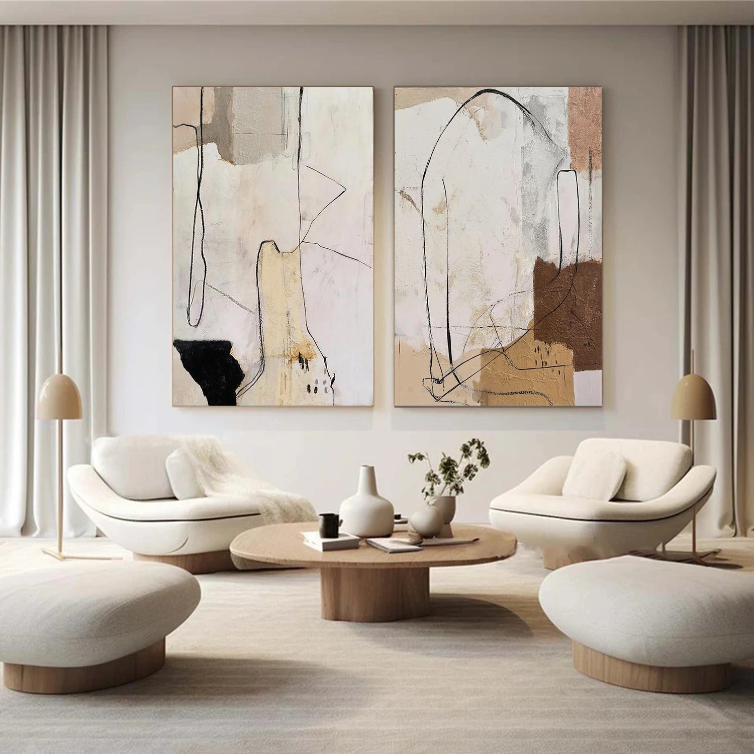 Abstract Wall Art Set of 2 #AT179