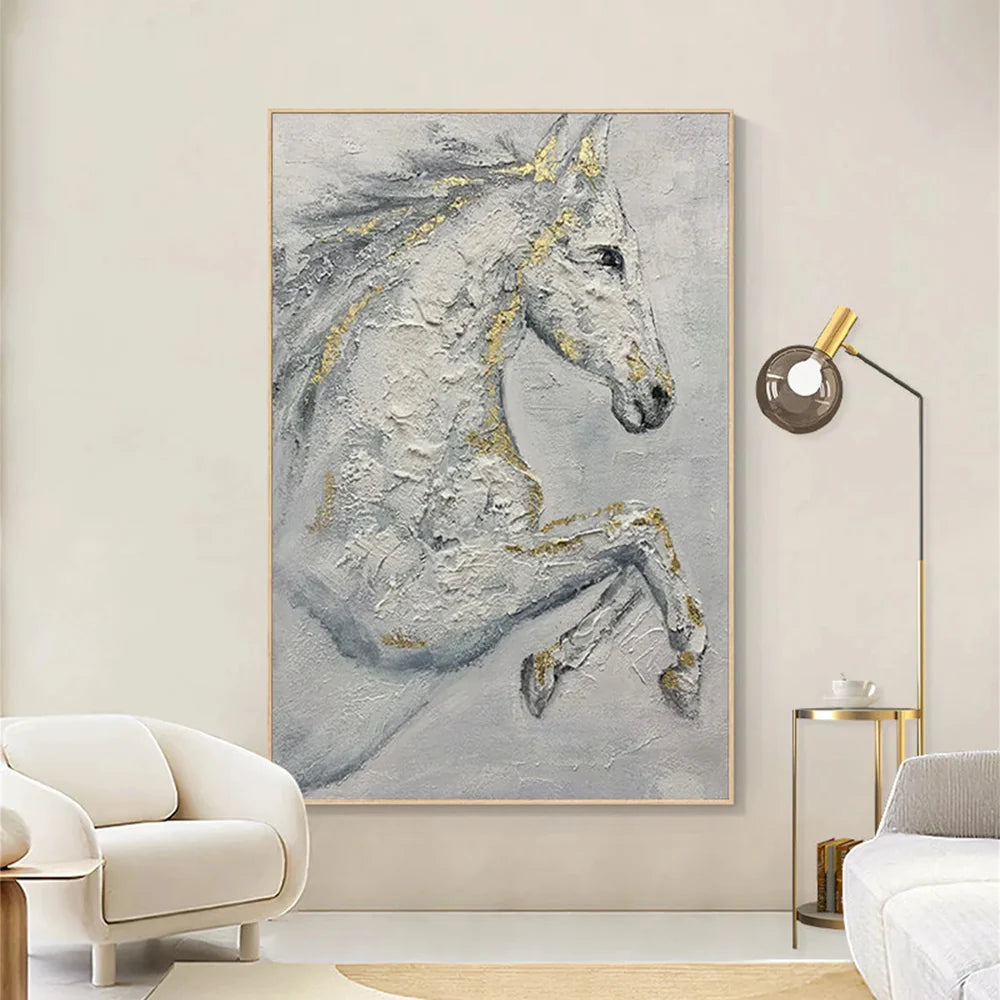 Abstract Horse Animal Textured Wall Art #DL001