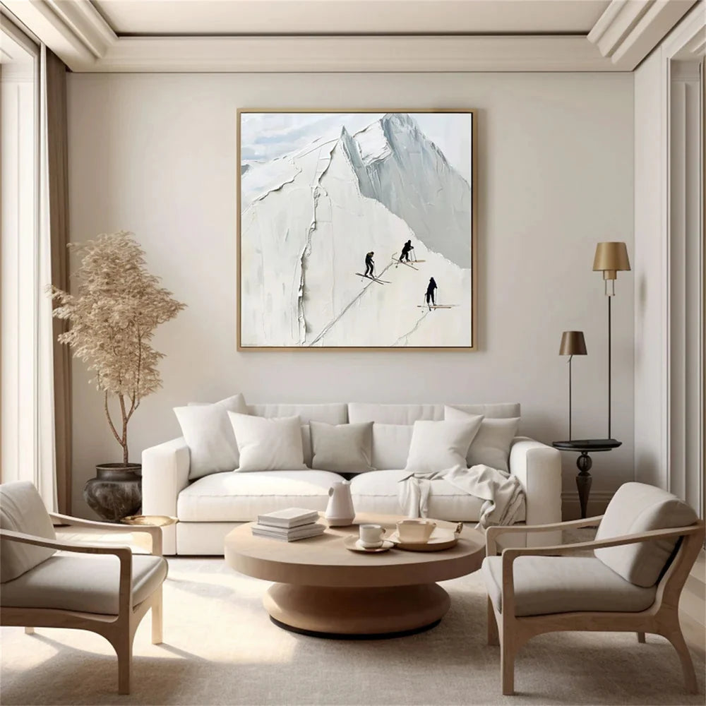 Skiing Sport Art Textured Canvas #PT006