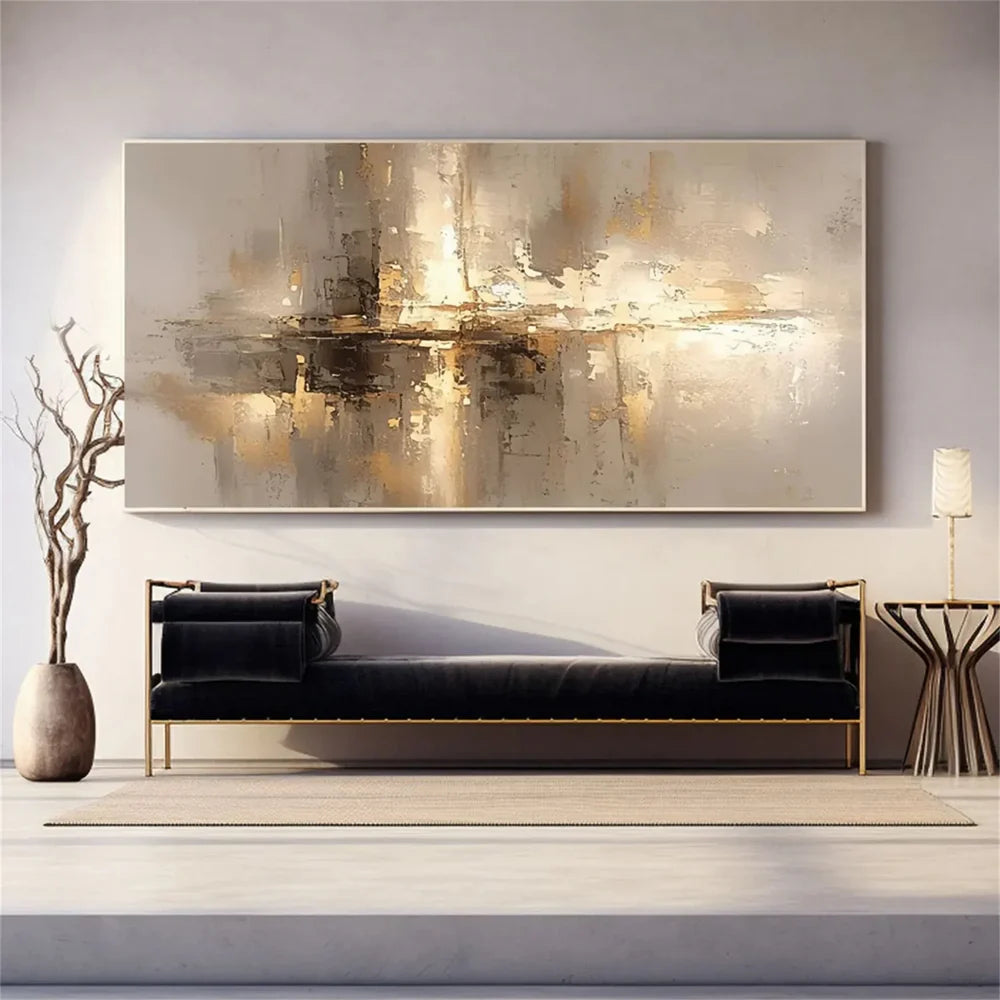 Beige and Brown Abstract Wall Art #AT107