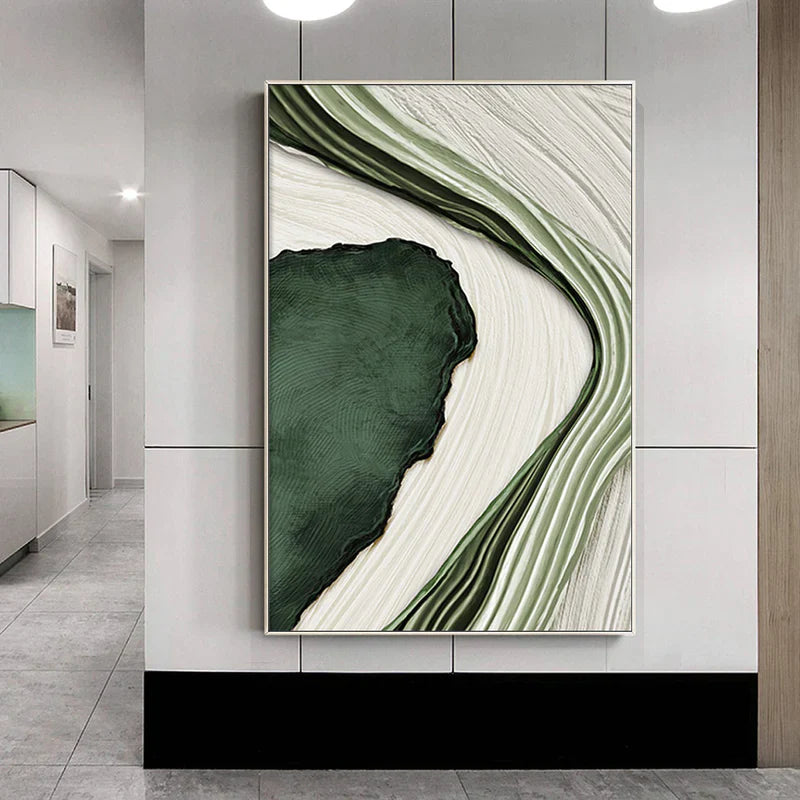 Green Minimalist Textured Wall Art #MT020