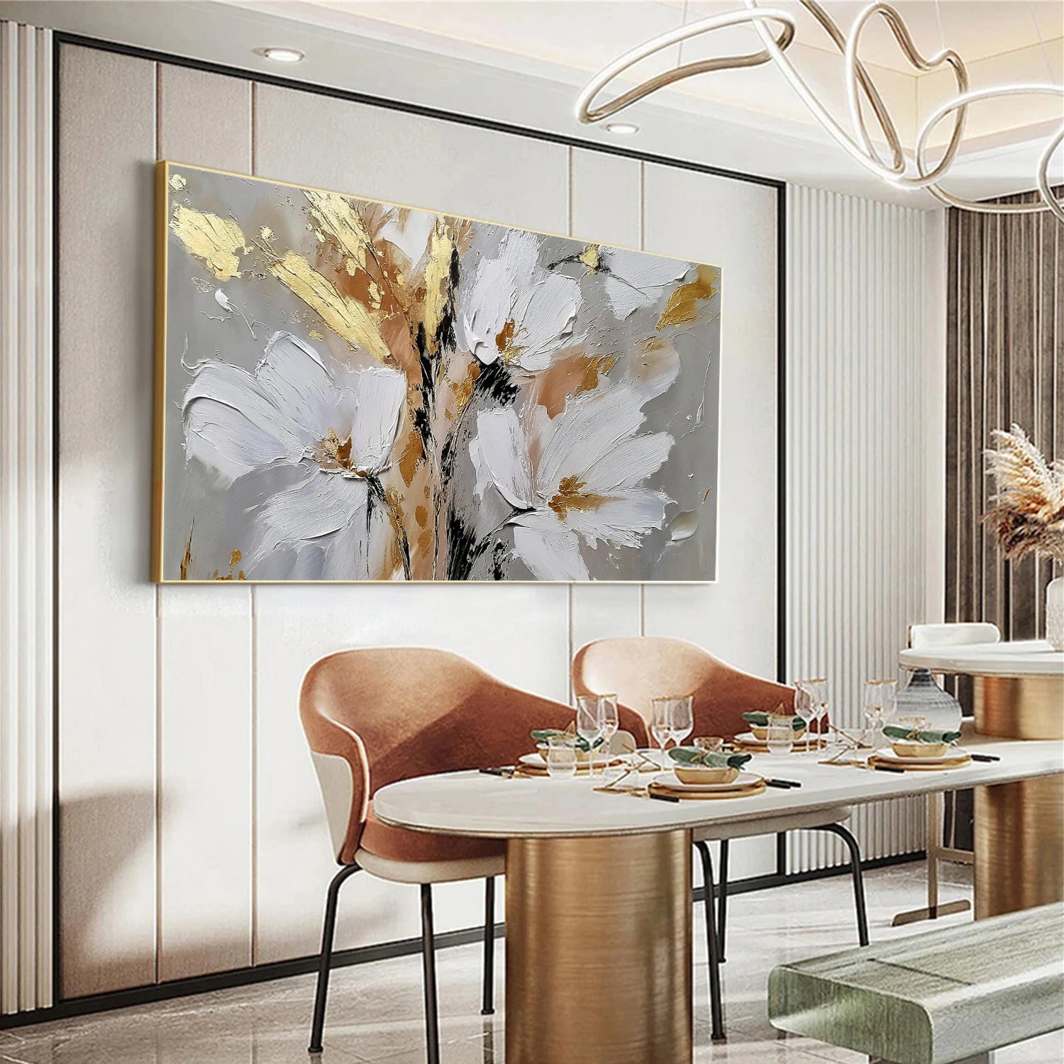 Flower & Tree Textured Abstract Wall Art #SF053