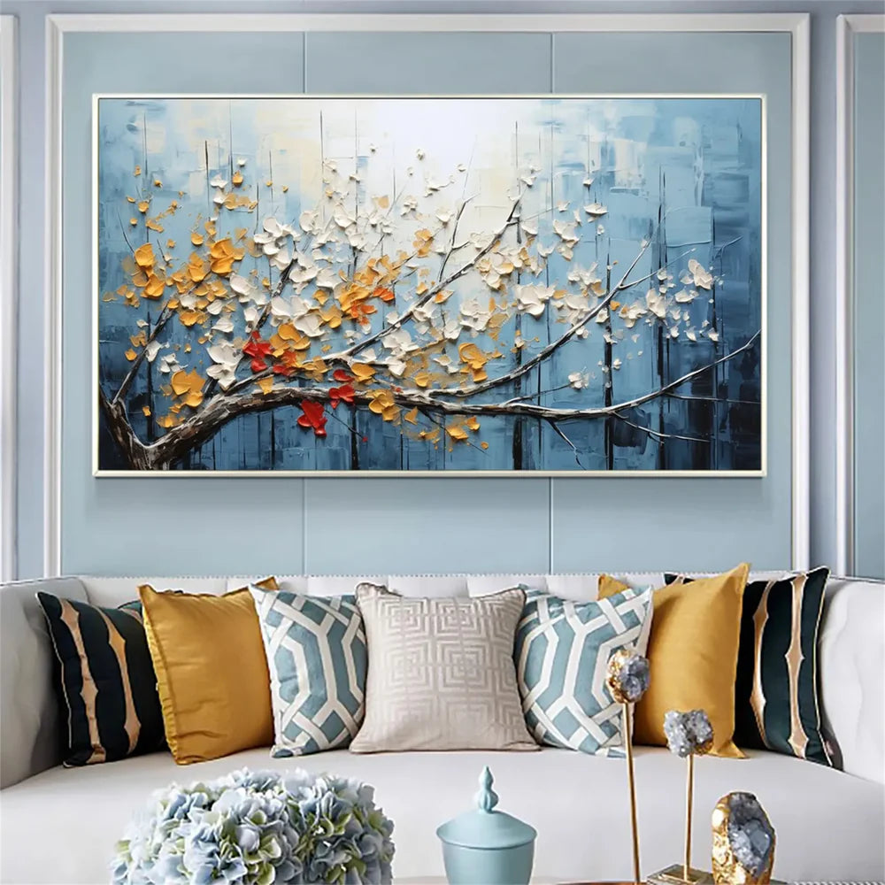 Flower & Tree Textured Abstract Wall Art #SF012