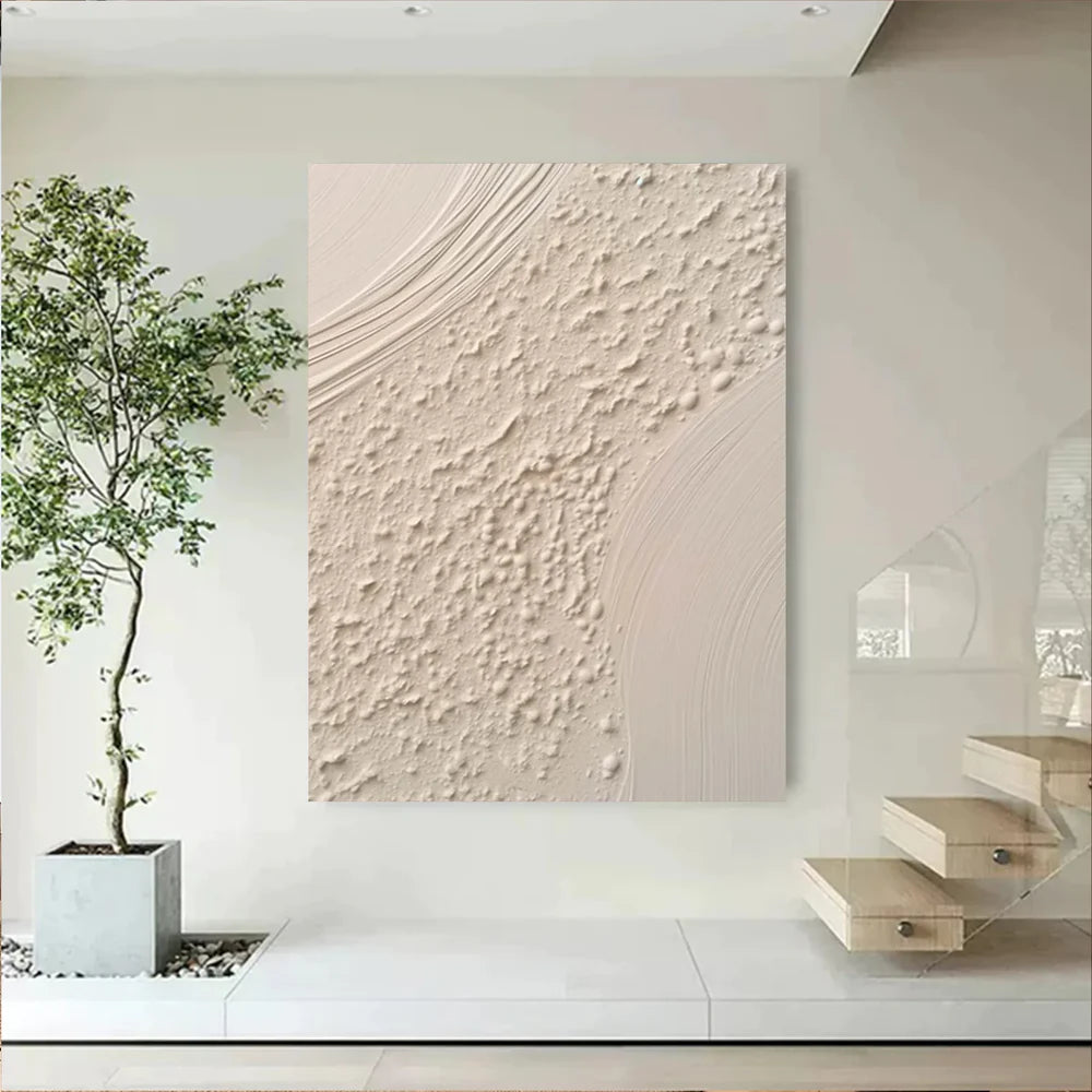Beige and Brown Abstract Texture Wall Art #AT077