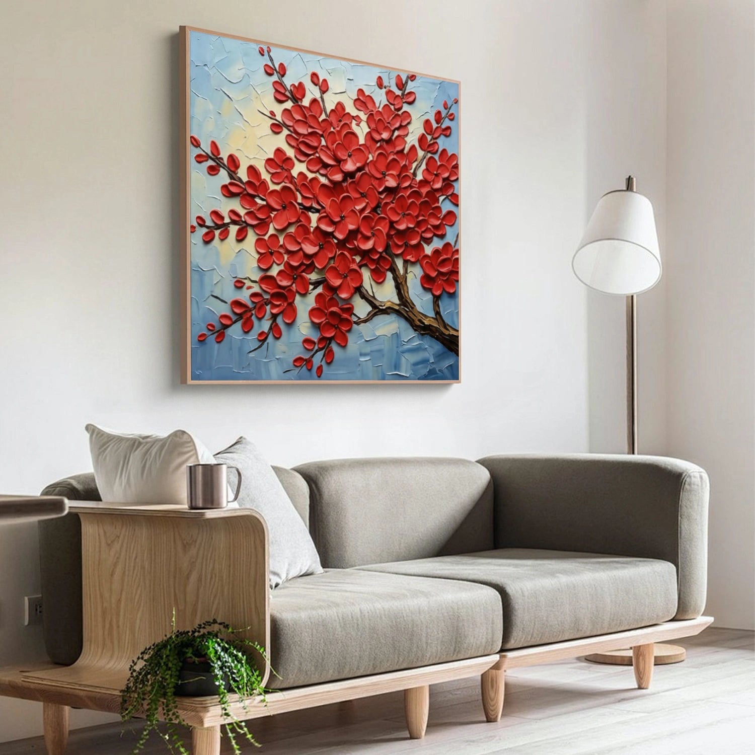 Flower & Tree Textured Abstract Wall Art #SF058