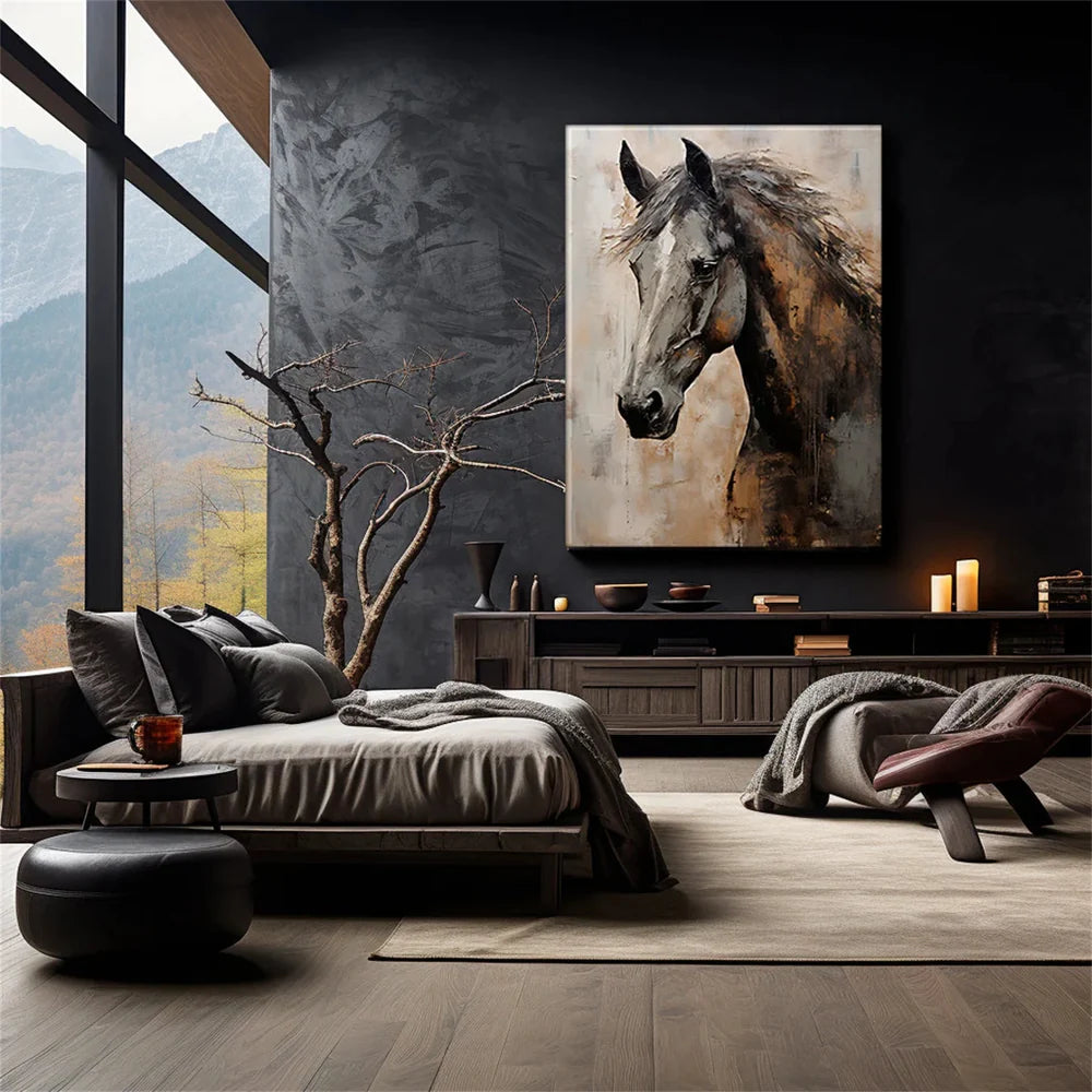 Abstract Horse Animal Textured Wall Art #DL002
