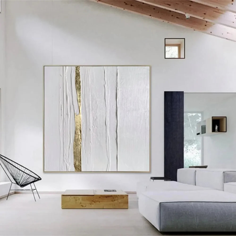 White Minimalist Textured Wall Art #MT123