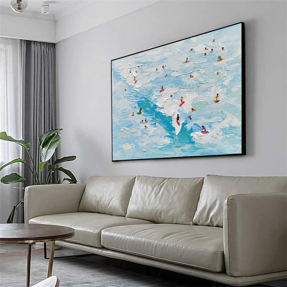 Surfing Sport Art Textured Canvas #PT034