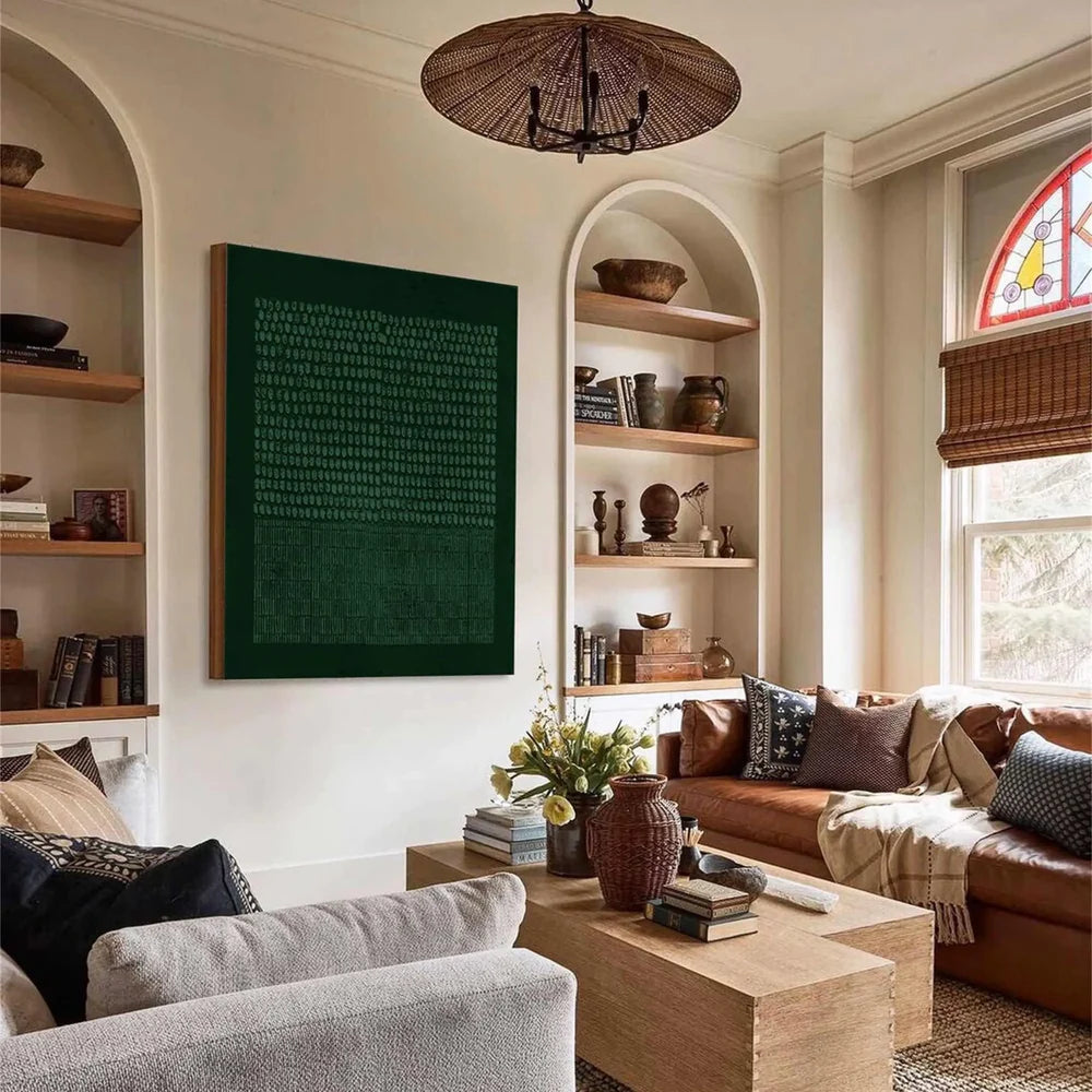 Green Minimalist Textured Wall Art #MT036