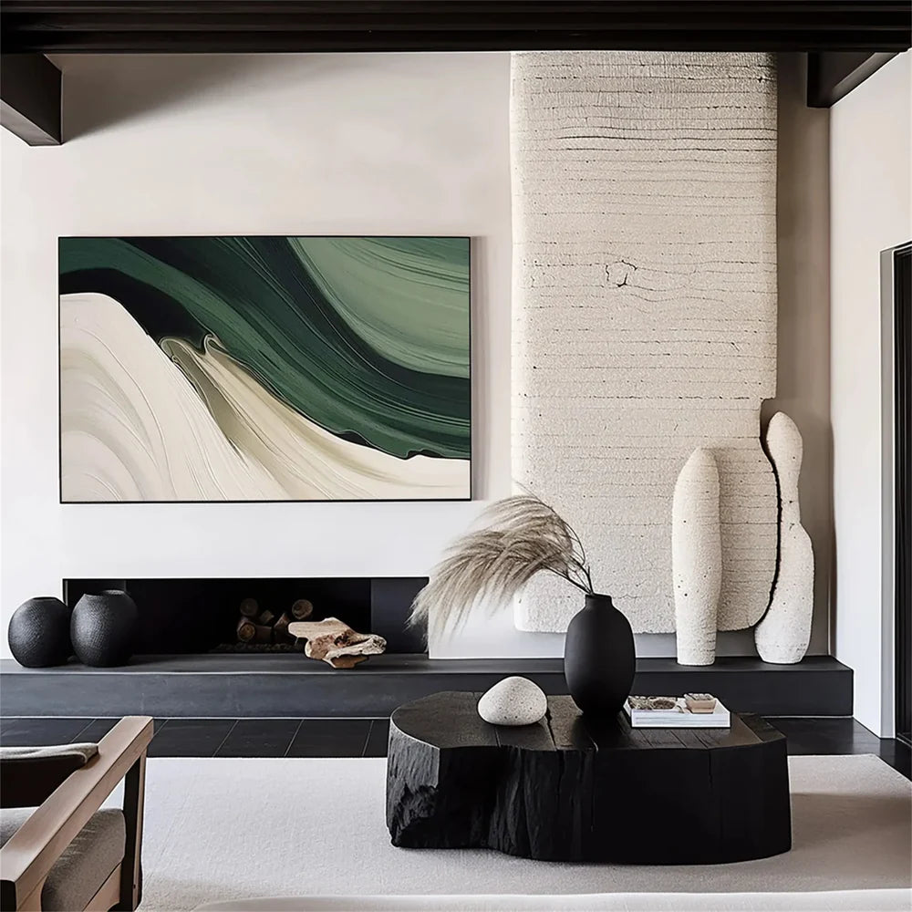 Green Abstract  Wall Art #AT028