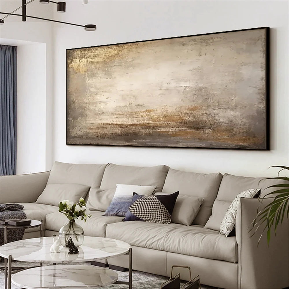 Beige and Brown Abstract Wall Art #AT039