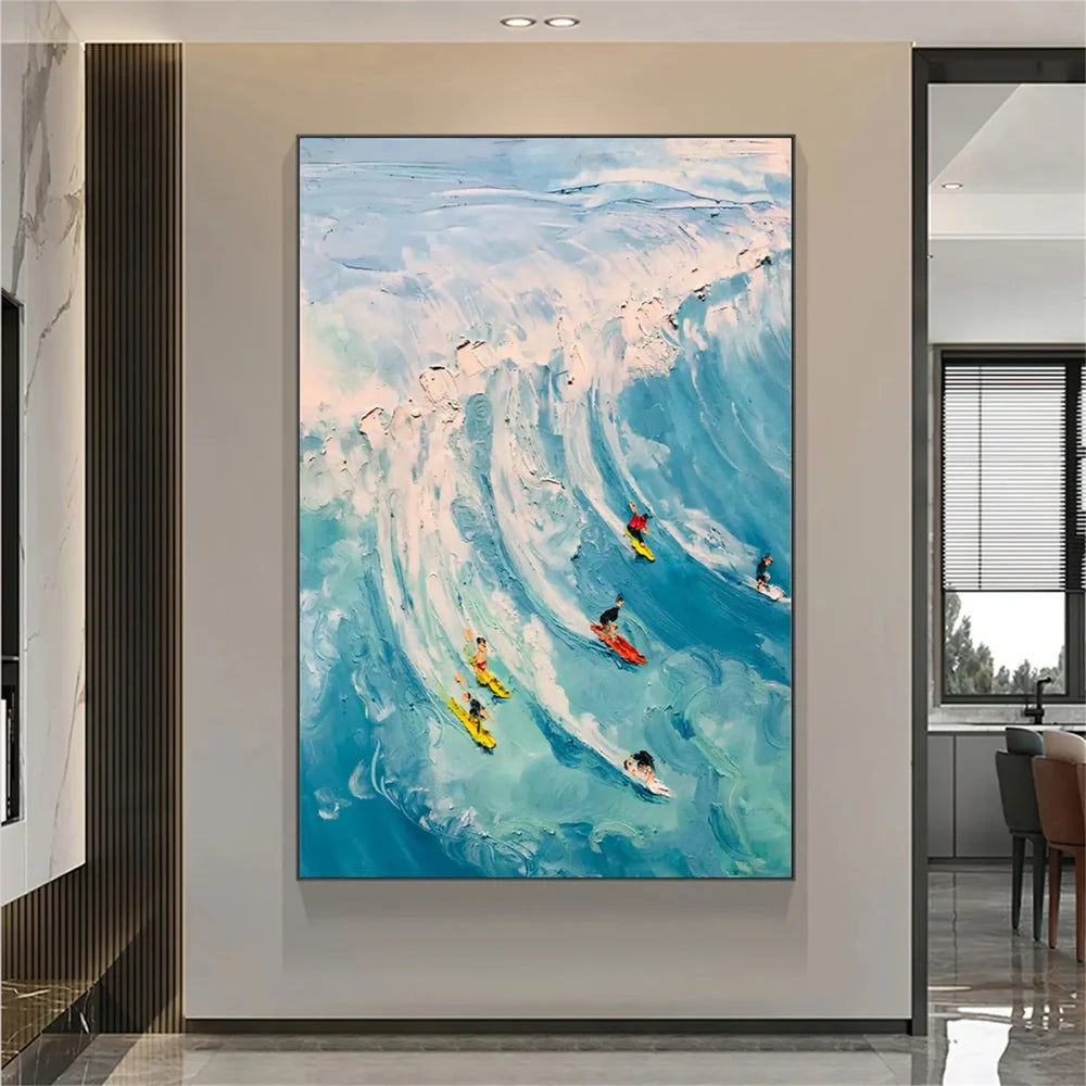 Surfing Sport Art Textured Canvas #PT022