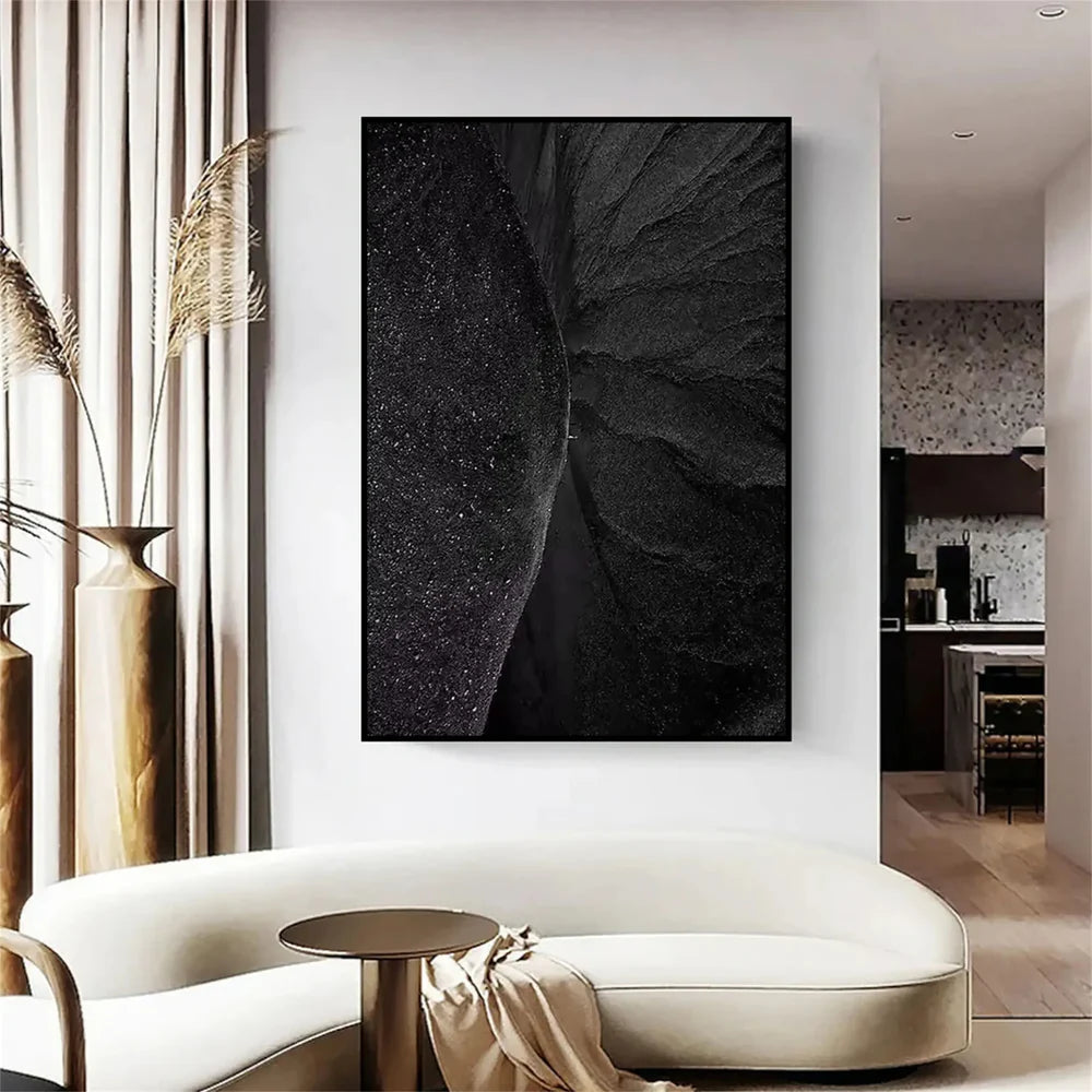 Black Minimalist Textured Wall Art #MT010