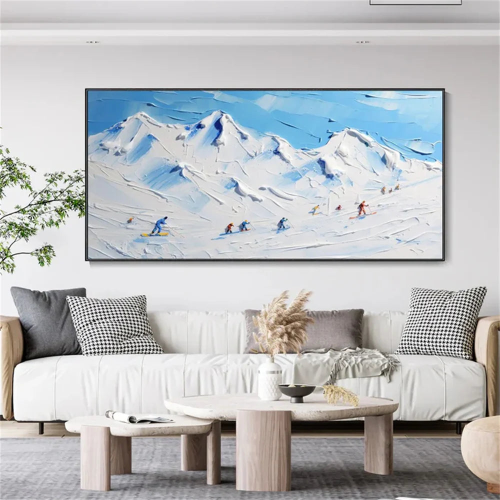 Skiing Sport Art Textured Canvas #PT036