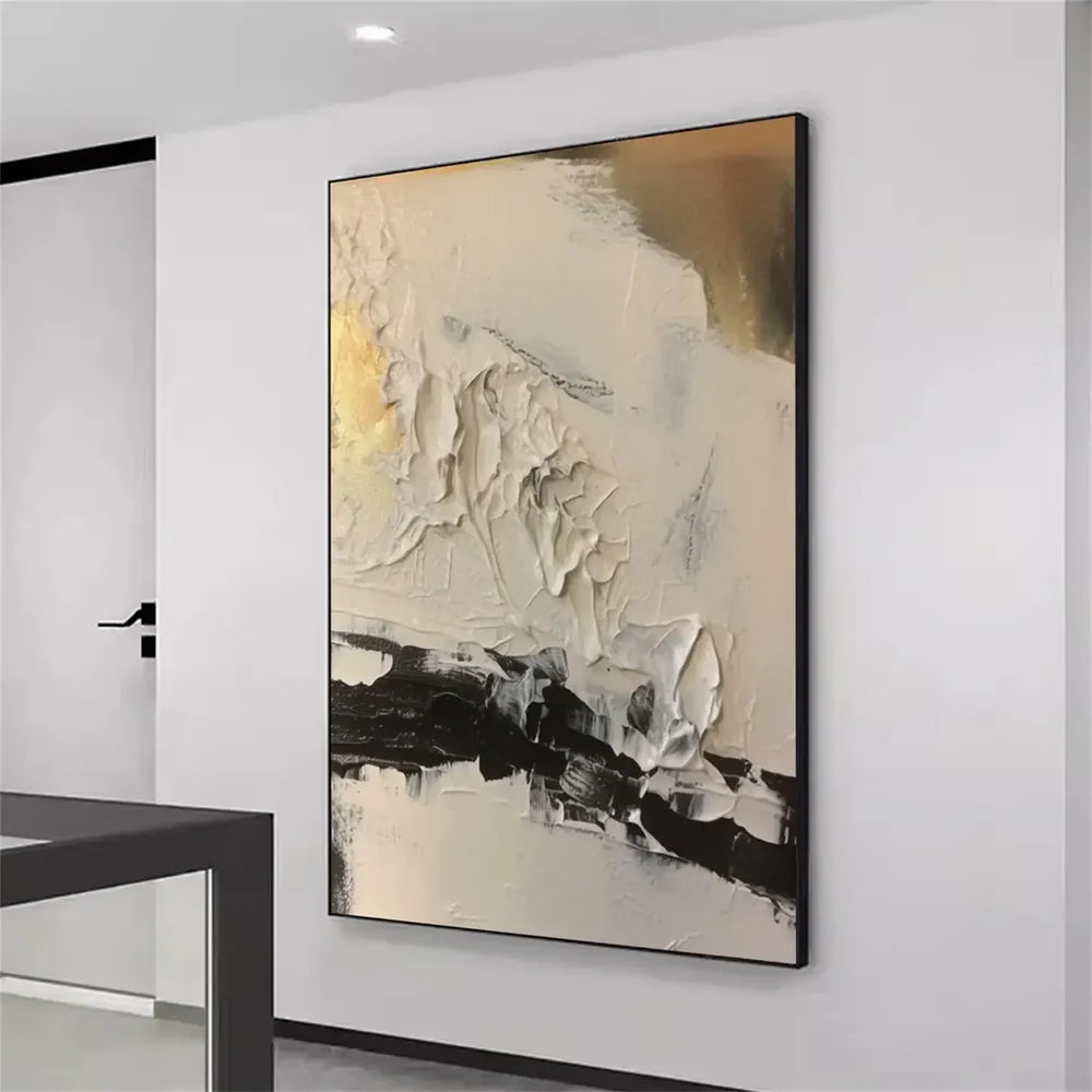 Black and White Minimalist Textured Wall Art #MT110