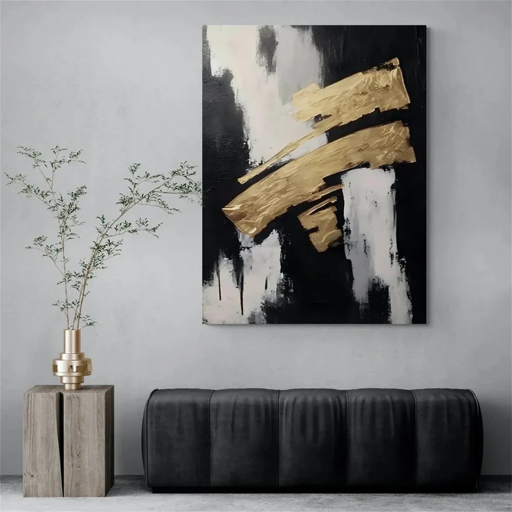 Black and White Minimalist Textured Wall Art #MT100