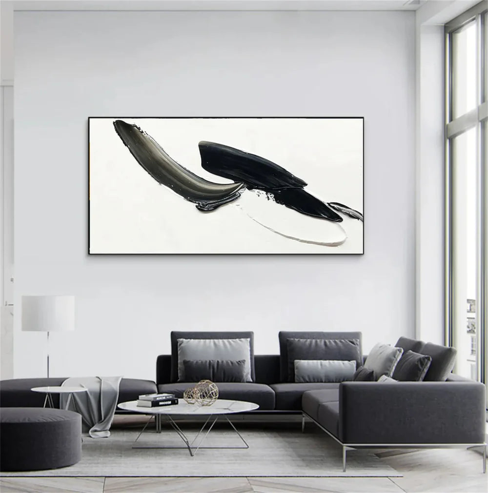 Black and White Minimalist Textured Wall Art #MT114