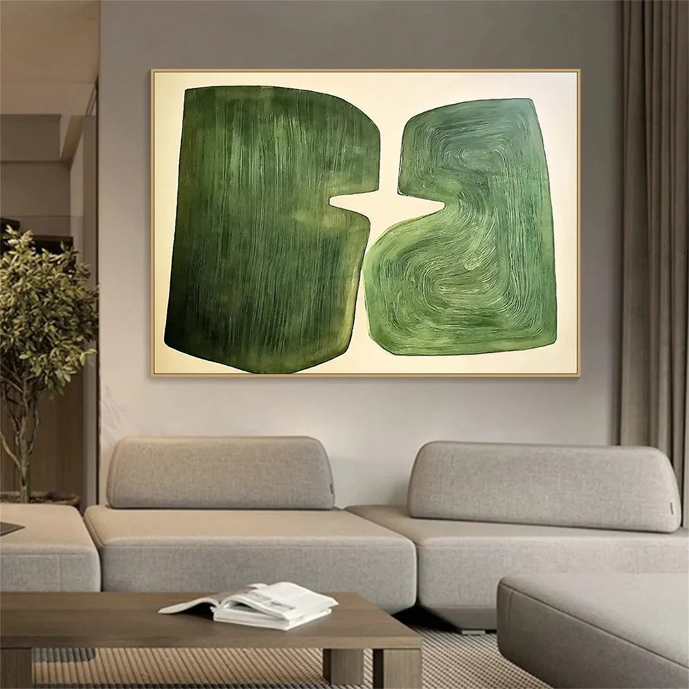 Green Abstract Texture Wall Art #AT075