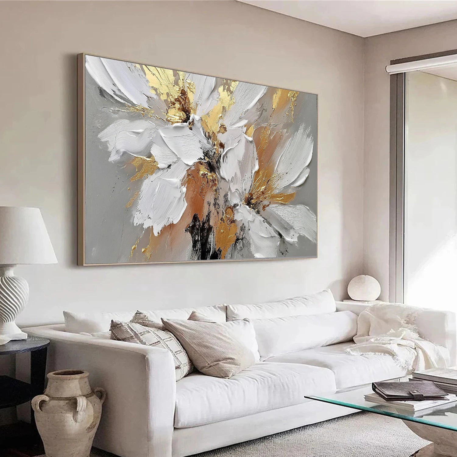 Flower & Tree Textured Abstract Wall Art #SF048