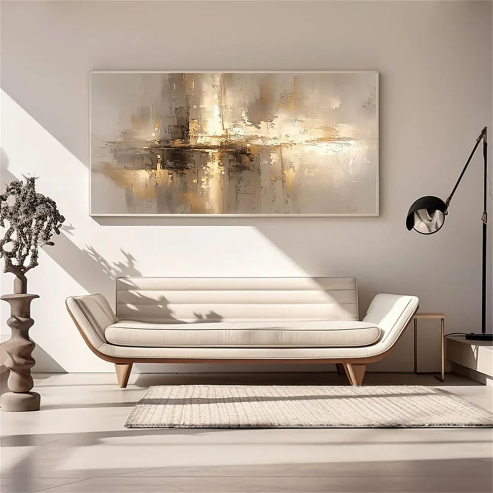 Beige and Brown Abstract Wall Art #AT107