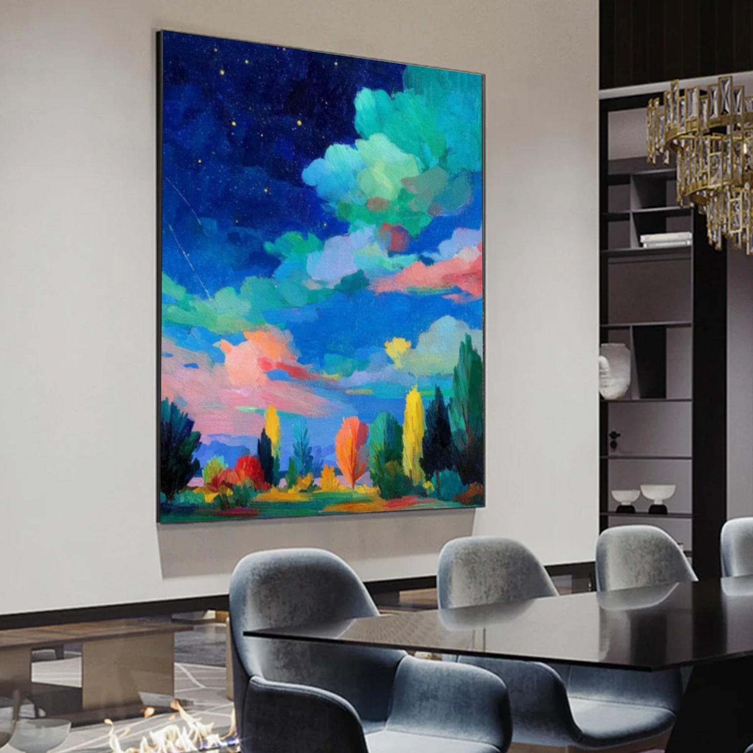 Ocean & Sky Abstract Wall Art #MO093