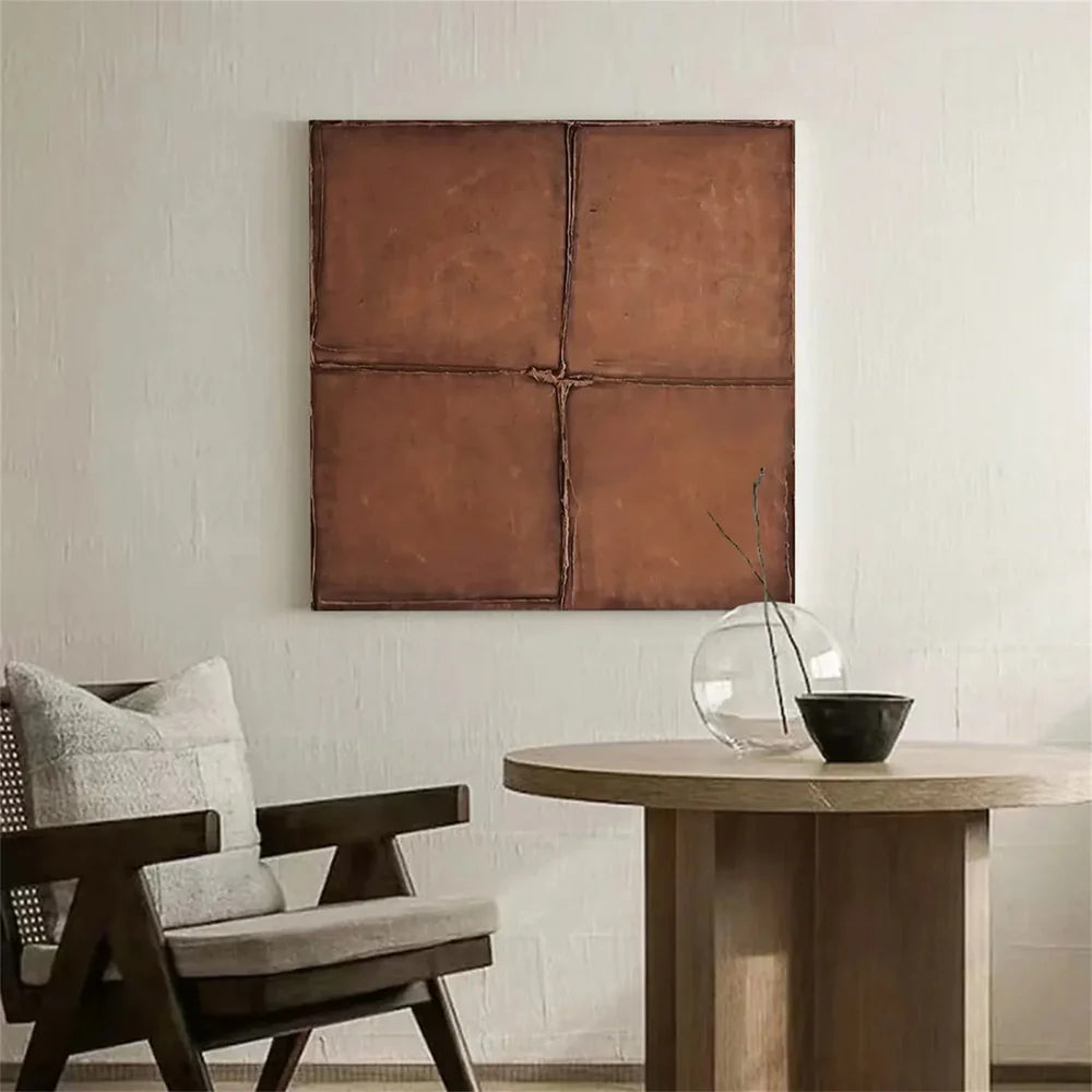 Beige and Brown Abstract Texture Wall Art #AT040