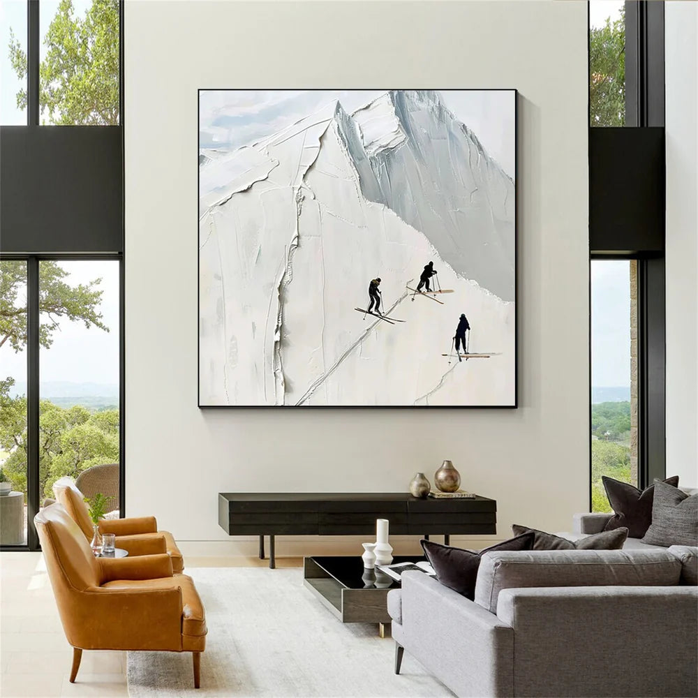 Skiing Sport Art Textured Canvas #PT006