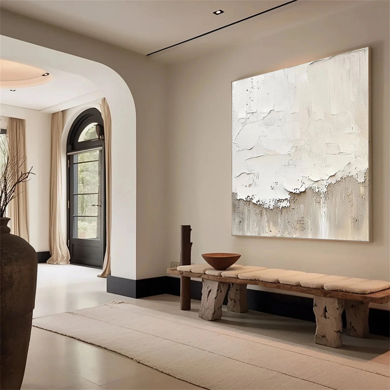 Beige and Brown Abstract Wall Art #AT167
