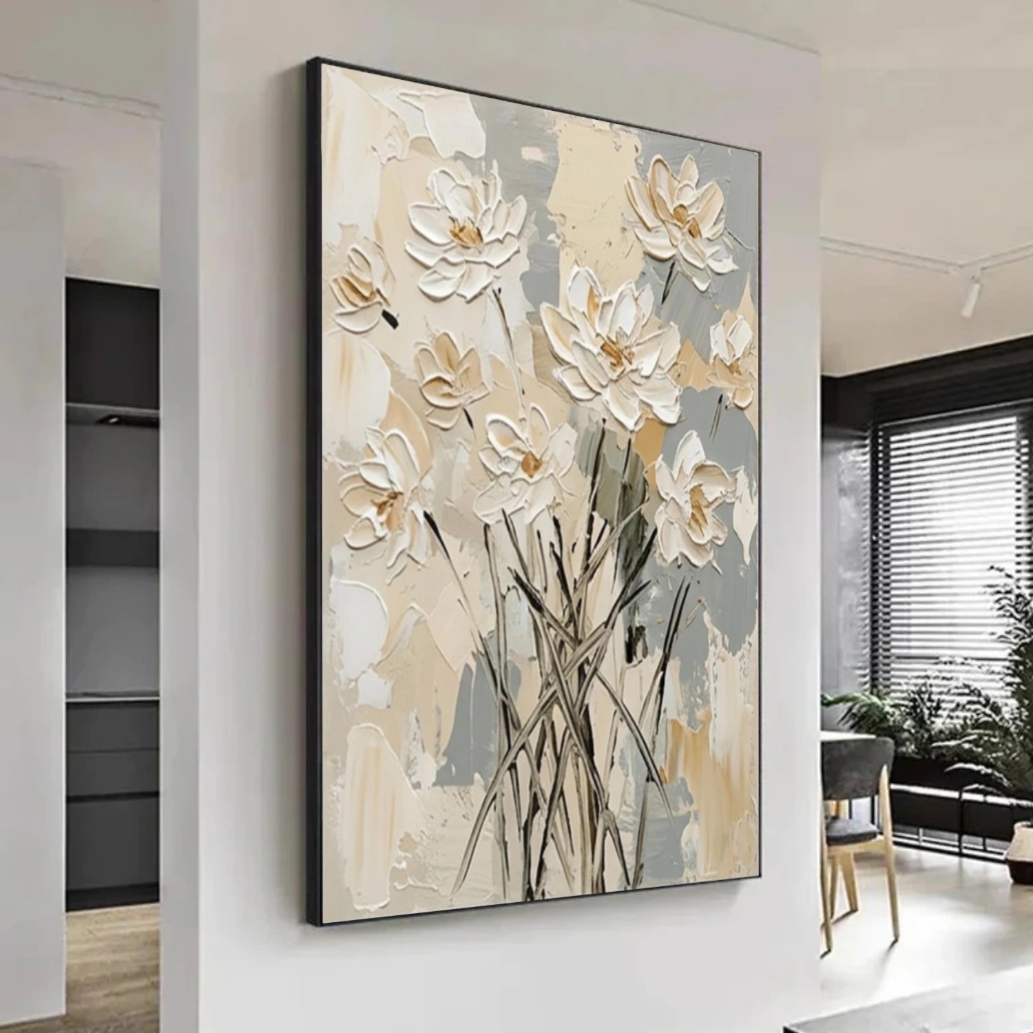 Flower & Tree Textured Abstract Wall Art #SF057