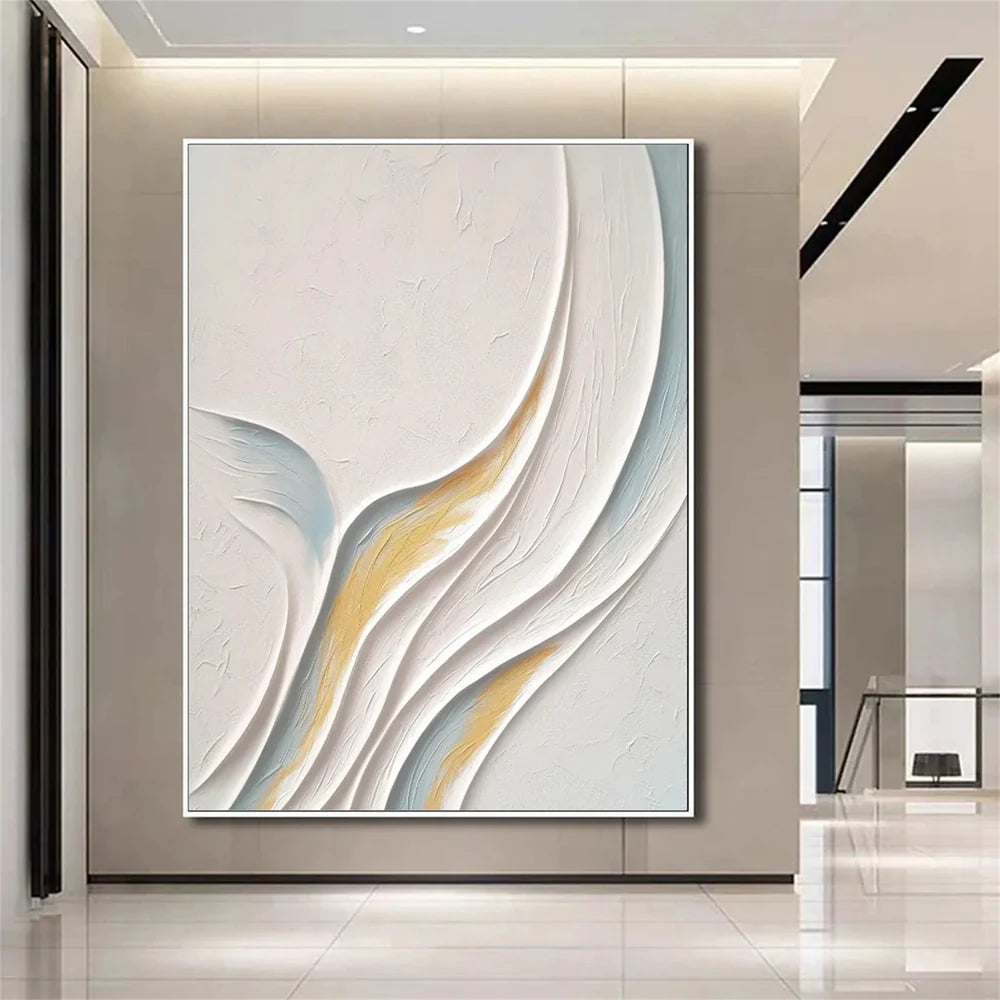White Minimalist Textured Wall Art #MT004