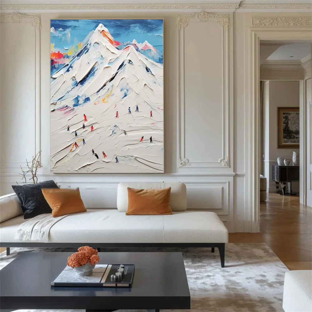 Skiing Sport Art Textured Canvas #PT013