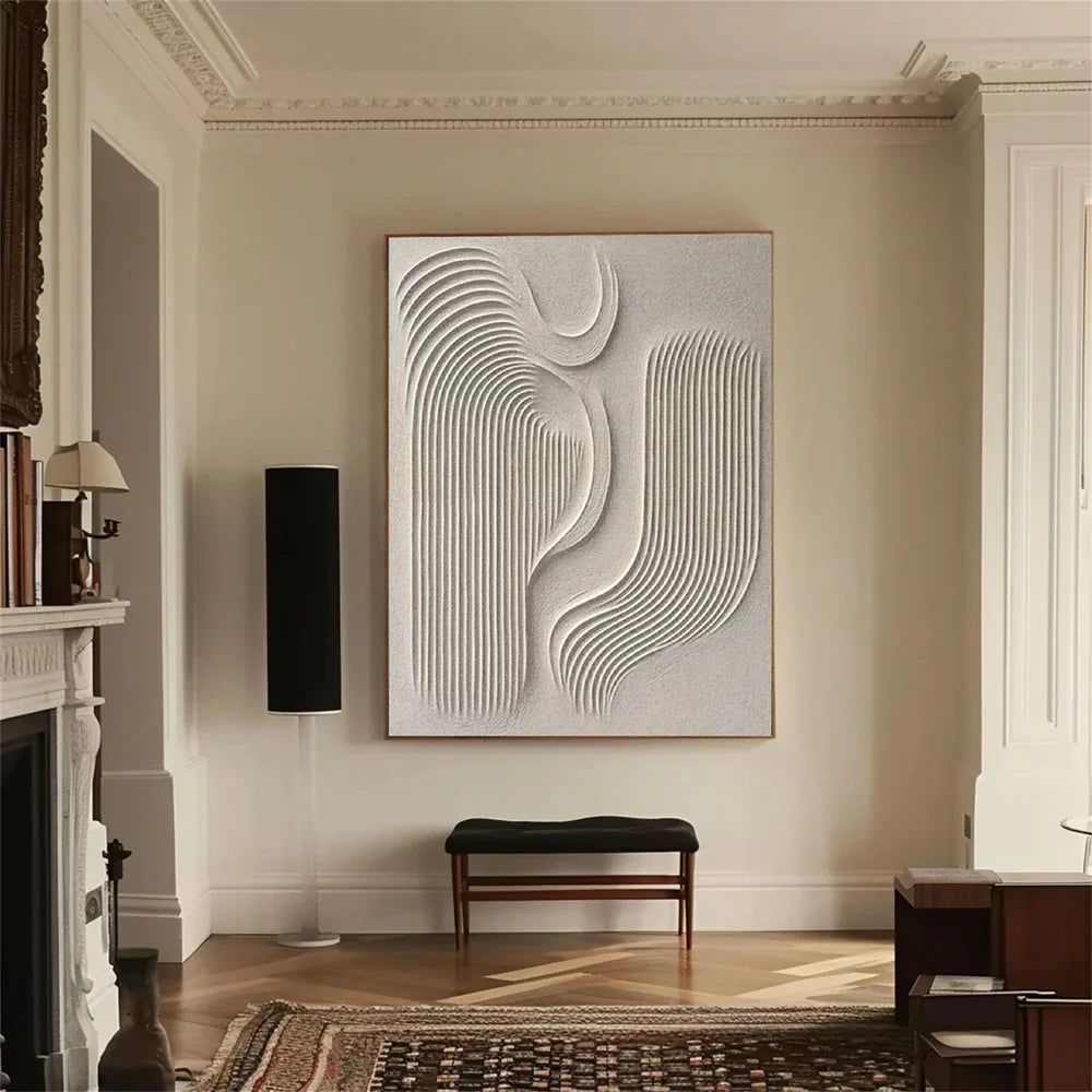 Beige and Brown Abstract Texture Wall Art #AT012