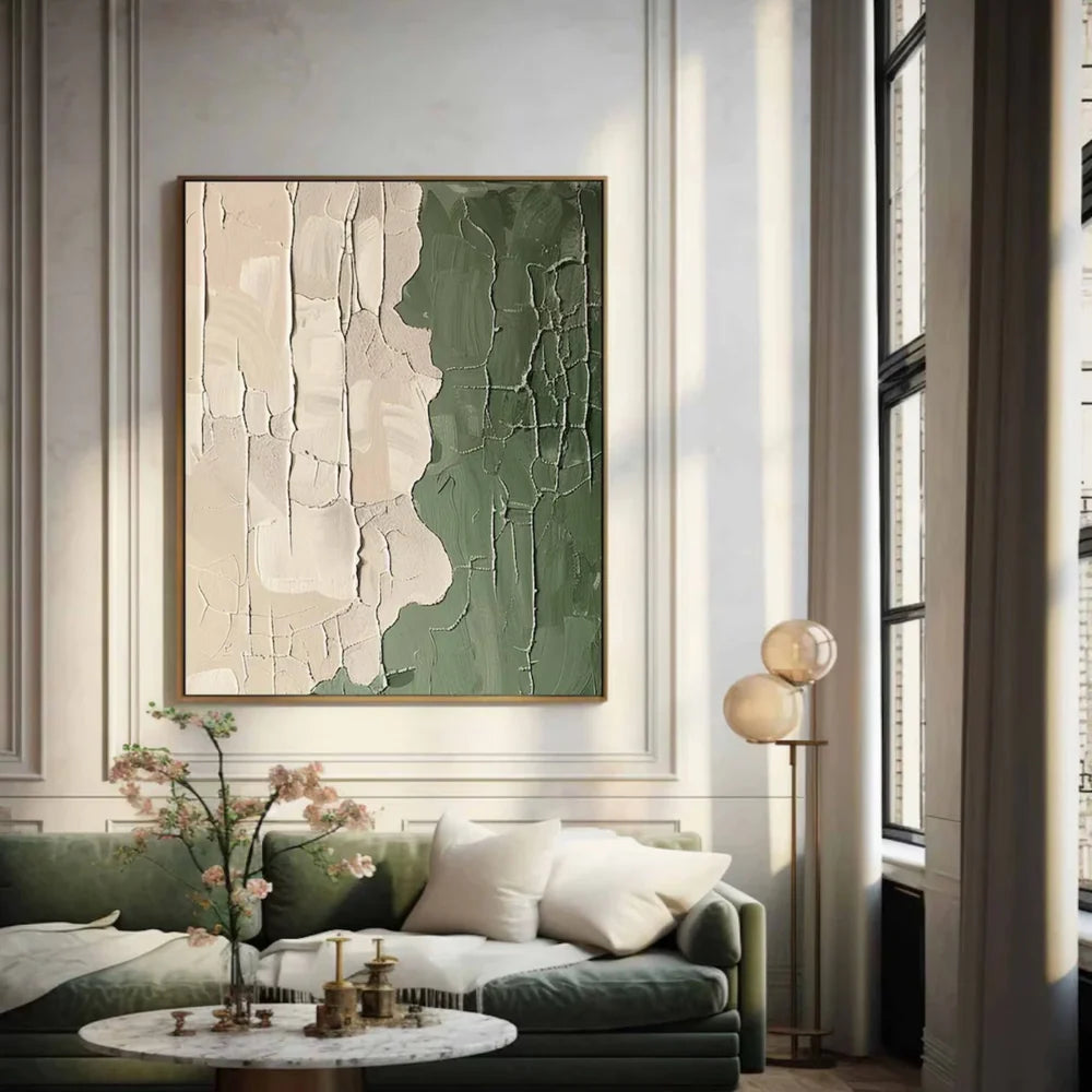 Green Minimalist Textured Wall Art #MT109