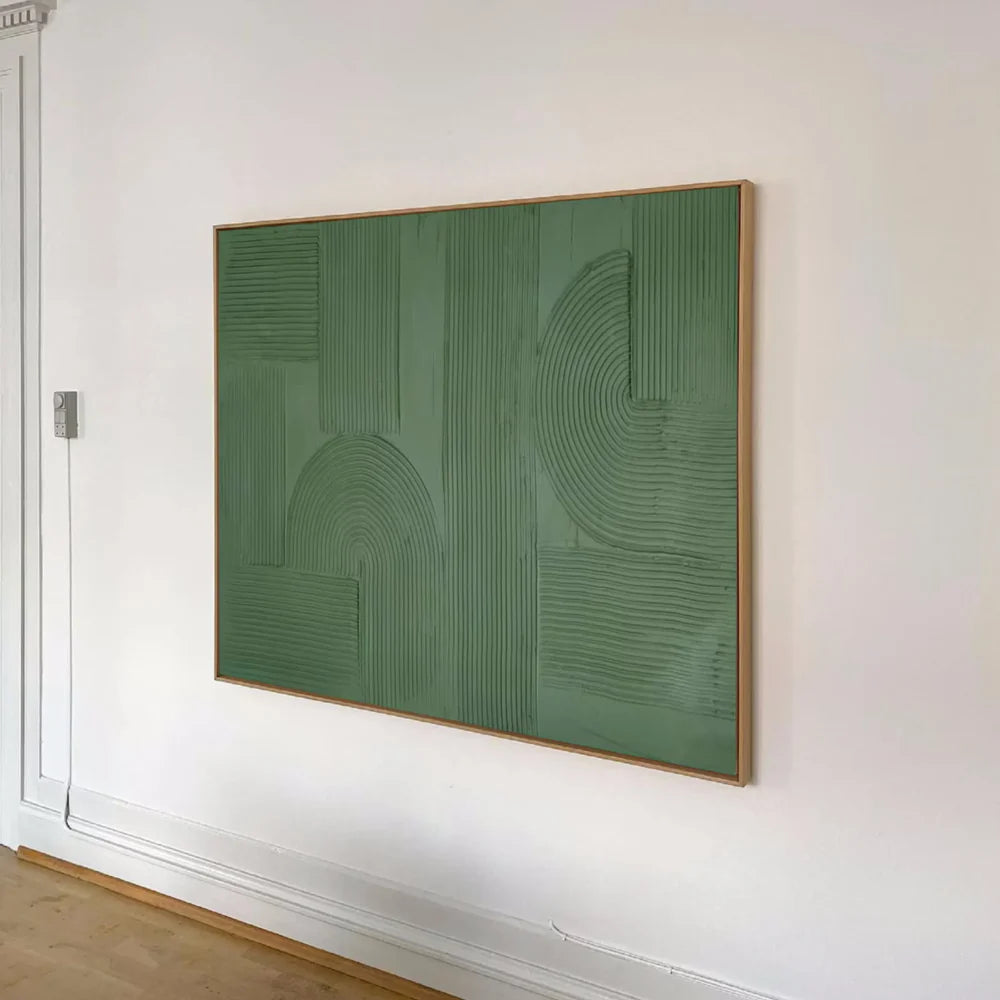 Green Minimalist Textured Wall Art #MT024